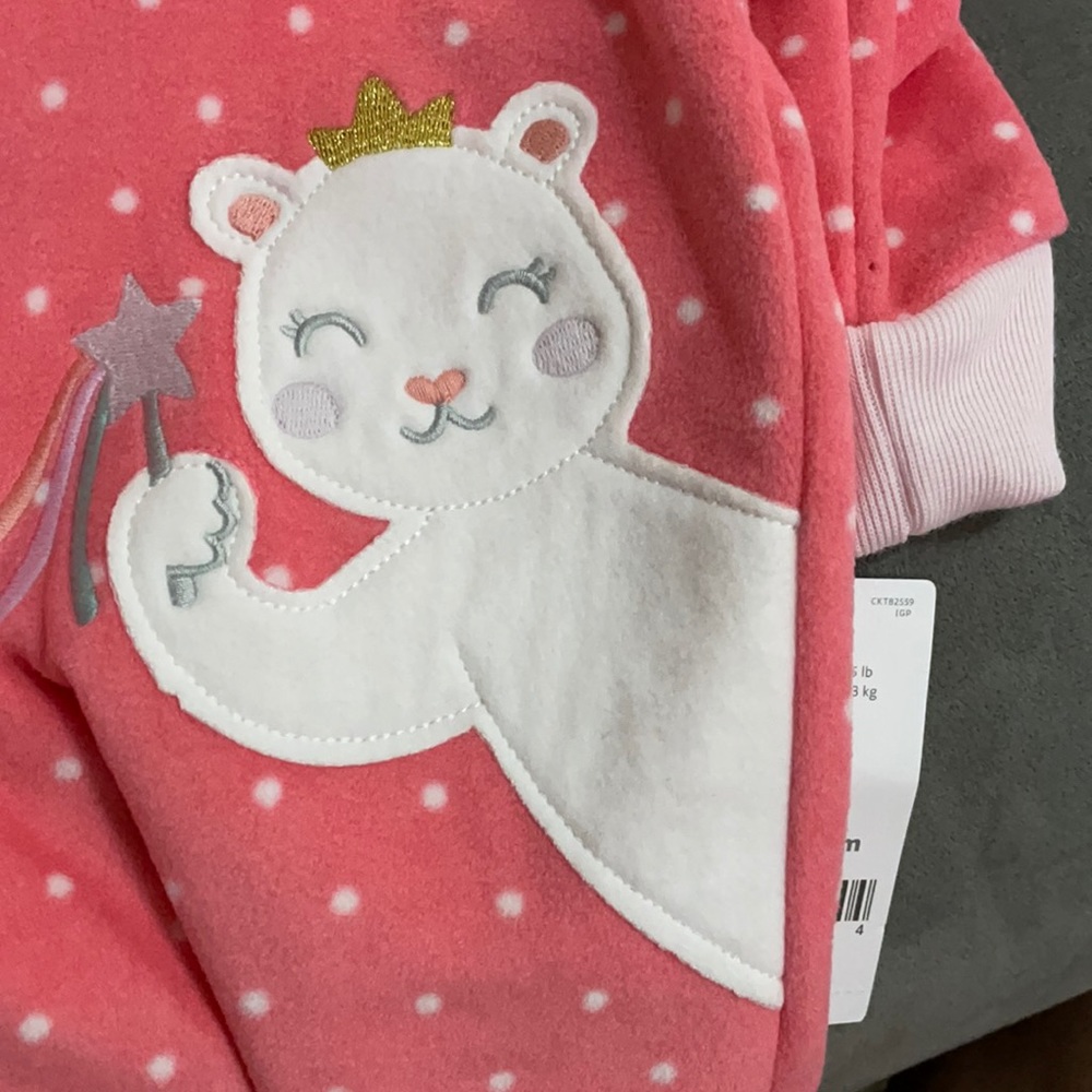 Carter’s footie pajamas pink with Kitten princess - Picture 6 of 6